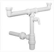Styron Ktmedencs mosogat braszifon, + mosogp csatlakoz,leereszt nlkl, 40 mm STY-539-3
