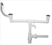Styron Ktmedencs mosogat braszifon, + 2 leereszt + 1 tlfoly + mosogp csatlakoz, 40 mm STY-539-7