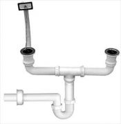Styron Ktmedencs mosogat csszifon, + 2 leereszt + 1 tlfoly, 40 mm STY-639-5
